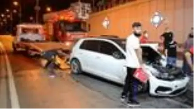 5 aracın karıştığı kazada 1 kişi yaralandı 5 aracın karıştığı kazada 1 kişi yaralandı