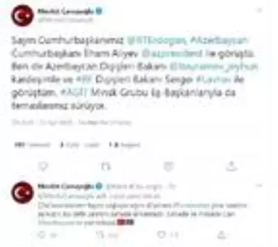 Dışişleri Bakanı Çavuşoğlu'ndan Azerbaycan'a destek mesajı Açıklaması Dışişleri Bakanı Çavuşoğlu'ndan Azerbaycan'a destek mesajı Açıklaması