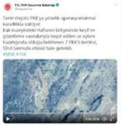 Irak'ın kuzeyindeki Haftanin bölgesinde 7 terörist etkisiz hale getirildi Irak'ın kuzeyindeki Haftanin bölgesinde 7 terörist etkisiz hale getirildi