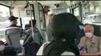 Otobüste mesafe tartışmasına bir yenisi daha eklendi Otobüste mesafe tartışmasına bir yenisi daha eklendi