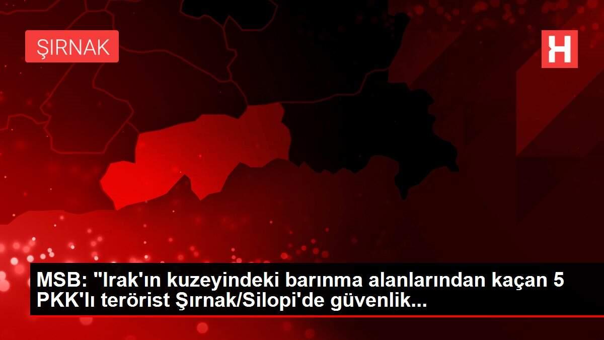 MSB: 'Irak'ın kuzeyindeki barınma alanlarından kaçan 5 PKK'lı terörist Şırnak/Silopi'de güvenlik... MSB: 'Irak'ın kuzeyindeki barınma alanlarından kaçan 5 PKK'lı terörist Şırnak/Silopi'de güvenlik...