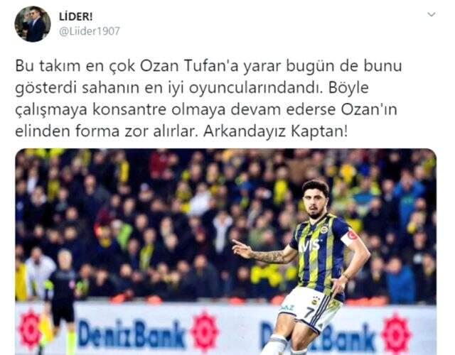 Ozan Tufan'ın Galatasaray derbisinde gösterdiği performans, sosyal medyada en çok konuşulan konulardan oldu Ozan Tufan'ın Galatasaray derbisinde gösterdiği performans, sosyal medyada en çok konuşulan konulardan oldu