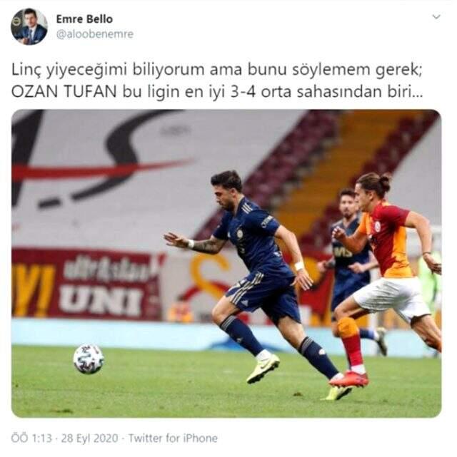 Ozan Tufan'ın Galatasaray derbisinde gösterdiği performans, sosyal medyada en çok konuşulan konulardan oldu Ozan Tufan'ın Galatasaray derbisinde gösterdiği performans, sosyal medyada en çok konuşulan konulardan oldu