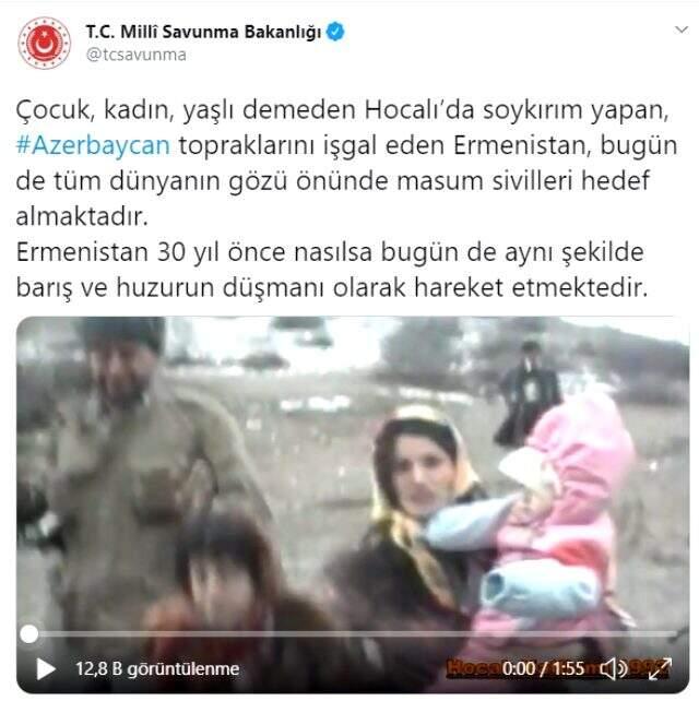Bakanlık'tan Ermenistan'a tokat gibi Hocalı mesajı: 30 yıl önce nasılsa bugün de barışın düşmanı gibi hareket ediyorlar