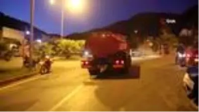 Bodrum'da iş yeri alev alev yandı Bodrum'da iş yeri alev alev yandı