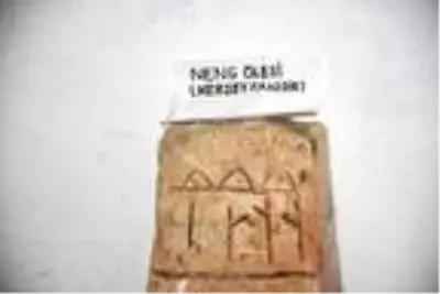 Göktürk alfabeli 'Her şey fanidir' yazılı mezar taşına koruma Göktürk alfabeli 'Her şey fanidir' yazılı mezar taşına koruma
