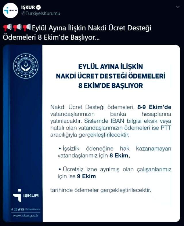 Nakdi ücret desteği ne zaman yatacak? Nakdi ücret desteği hangi tarihlerde yatırılacak? Nakdi ücret desteği hangi tarihlerde yatırılacak?