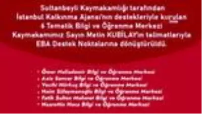 Sultanbeyli'de Tematik Bilgi ve Öğrenme Merkezleri EBA Destek Noktalarına dönüştürüldü Sultanbeyli'de Tematik Bilgi ve Öğrenme Merkezleri EBA Destek Noktalarına dönüştürüldü