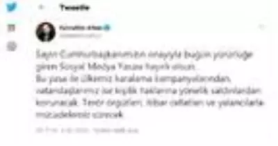 Altun'dan 'sosyal medya yasası' paylaşımı Açıklaması Altun'dan 'sosyal medya yasası' paylaşımı Açıklaması
