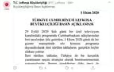 Türkiye Lefkoşa Büyükelçiliği'nden KKTC'ye seçim uyarısı: Türkiye seçim malzemesi yapılmamalı Türkiye Lefkoşa Büyükelçiliği'nden KKTC'ye seçim uyarısı: Türkiye seçim malzemesi yapılmamalı