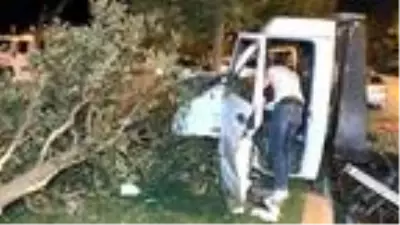 Tekeri kopan çekici kamyonet ağaca çarptı, sürücü yaralandı Tekeri kopan çekici kamyonet ağaca çarptı, sürücü yaralandı