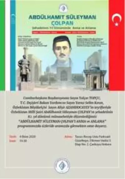 Yerli Düşünce Derneği, Özbek mütefekkir Abdulhamid Çolpan'ı unutmadı Yerli Düşünce Derneği, Özbek mütefekkir Abdulhamid Çolpan'ı unutmadı