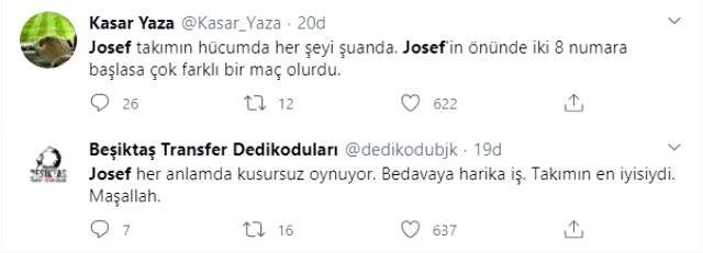 Josef de Souza'nın ilk maçtaki performansı, Beşiktaş taraftarından büyük övgü aldı