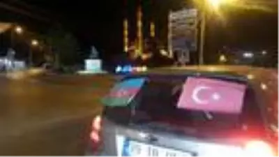 Edirne'de Azerbaycan'a destek konvoyu Edirne'de Azerbaycan'a destek konvoyu