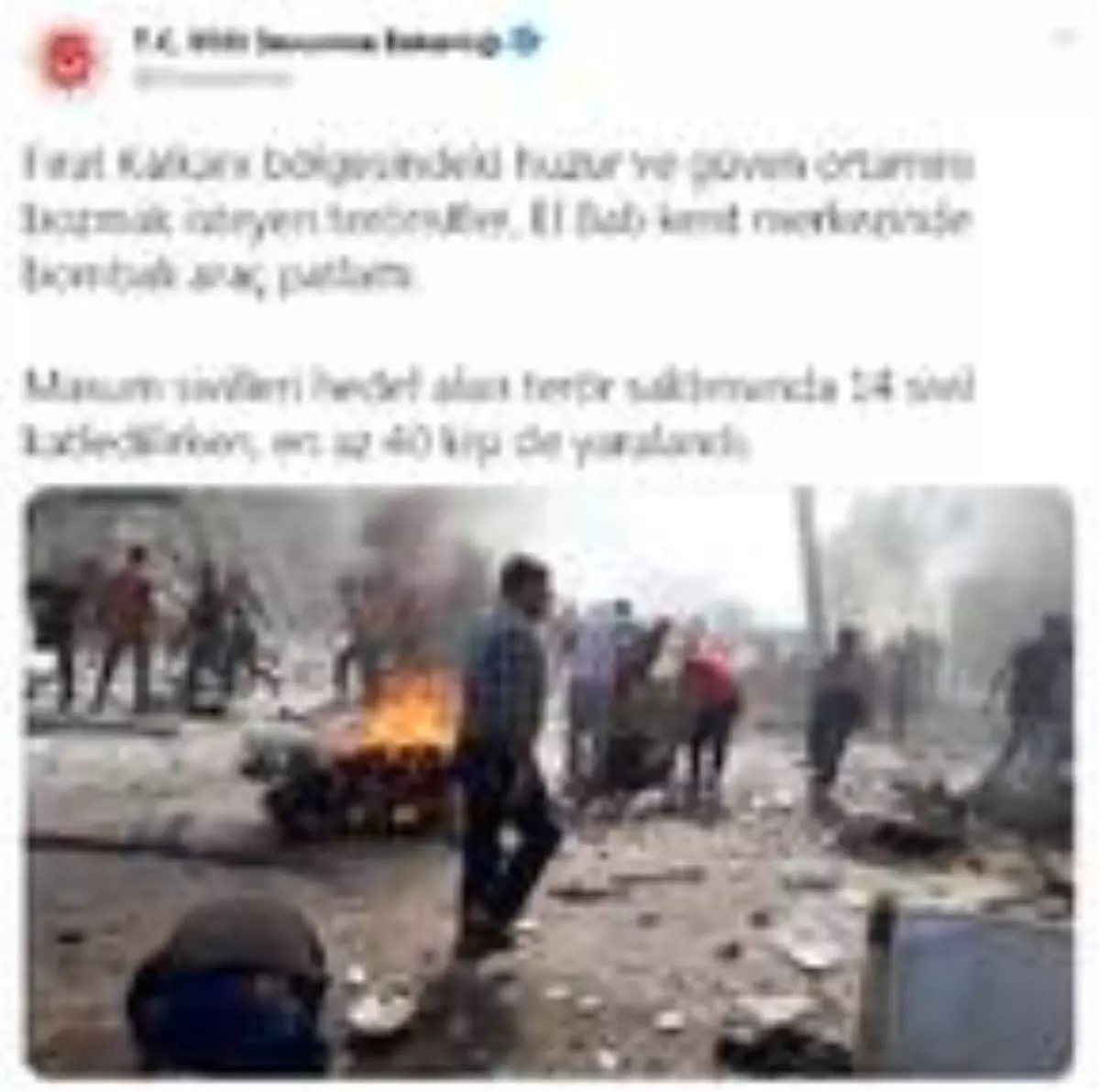 MSB: El Bab'da teröristlerin bombalı araçlı saldırısında 14 sivil öldü