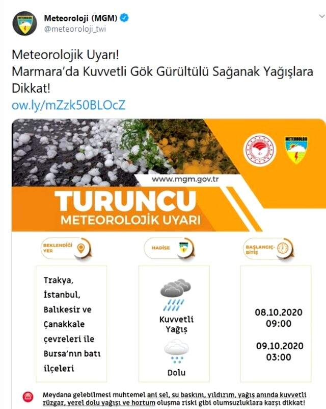 Meteoroloji'nin turuncu kodlu uyarısının ardından bir ikaz da Vali'den geldi