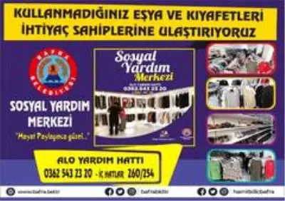 Bafra'da veren ile alan el Sosyal Yardım Merkezi'nde buluşuyor Bafra'da veren ile alan el Sosyal Yardım Merkezi'nde buluşuyor