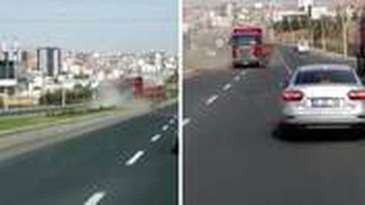 Faciadan dönüldü! Freni boşalan kamyon 2 kilometre boyunca geri geri gitti