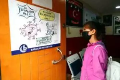 Çocuklar virüs tedbirlerini karikatürle öğreniyor