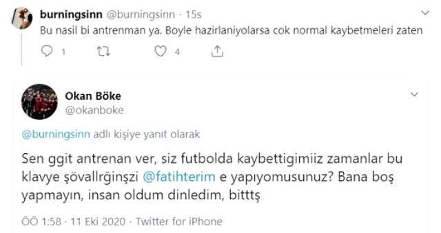 Takımı eleştiren G.Saray yöneticisi Okan Böke, taraftara Fatih Terimli yanıt verdi