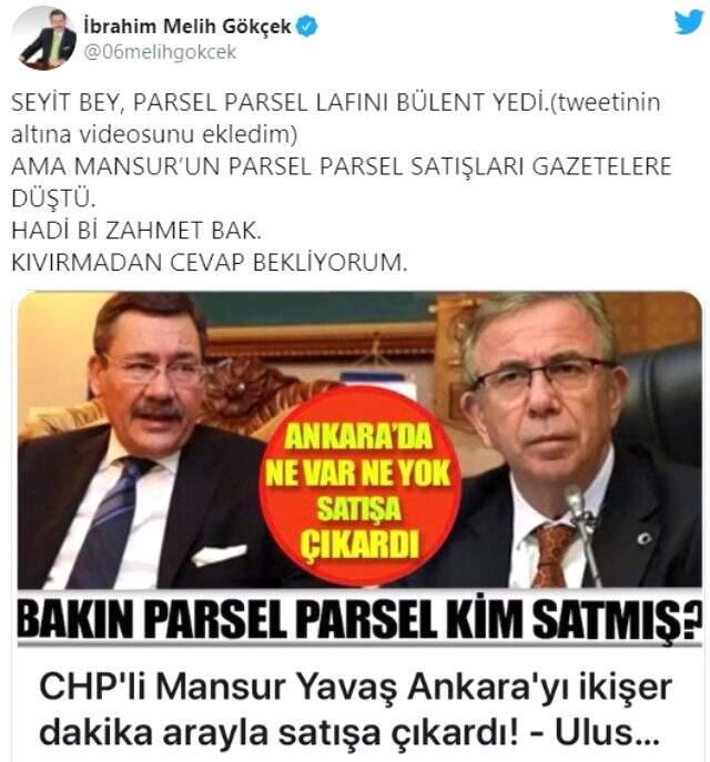 Gökçek'ten Arınç'a ağır gönderme: Parsel parsel lafını Bülent yedi Gökçek'ten Arınç'a ağır gönderme: Parsel parsel lafını Bülent yedi