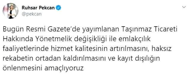 Bakan Pekcan emlakçıları üzecek haberi paylaştı: Yetki belgesi olmayan faaliyet gösteremeyecek