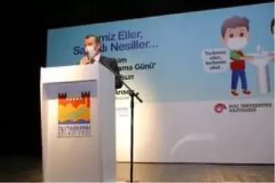 Miniklere doğru el yıkama tekniği öğretildi Miniklere doğru el yıkama tekniği öğretildi