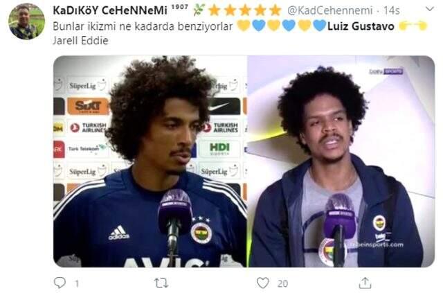 Fenerbahçe'de Luiz Gustavo ile Jarell Eddie'nin benzerliği, taraftarın ilgi odağı oldu Fenerbahçe'de Luiz Gustavo ile Jarell Eddie'nin benzerliği, taraftarın ilgi odağı oldu