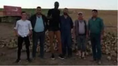 Sivas'ın köyünü ziyaret eden Sivasspor'lu kaleci Samassa, traktör kullandı Sivas'ın köyünü ziyaret eden Sivasspor'lu kaleci Samassa, traktör kullandı