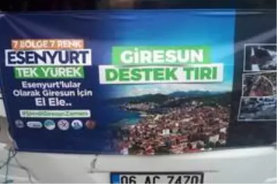 Esenyurt'ta toplanan yardımlar Giresun'a ulaştı