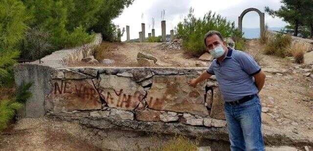 Hatay yangınında dikkat çeken duvar yazısı: Ne varsa yansın