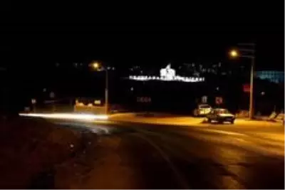 Odunpazarı'ndan cadde kesişimine Atatürk silueti Odunpazarı'ndan cadde kesişimine Atatürk silueti