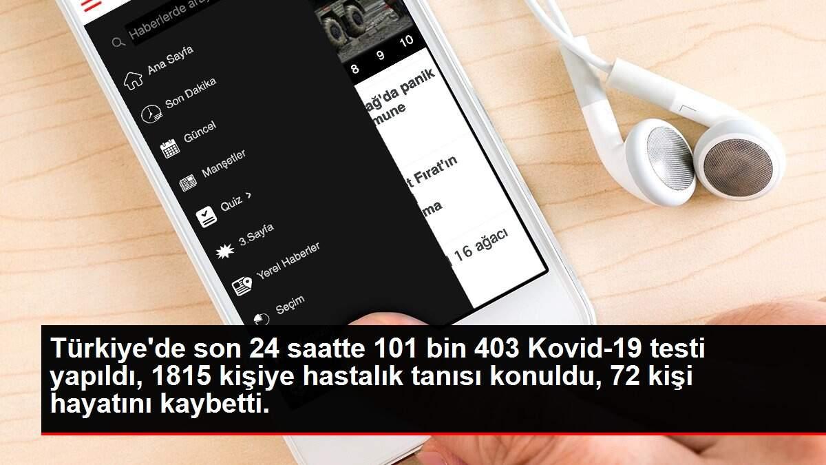Son dakika... Türkiye'de son 24 saatte 101 bin 403 Kovid-19 testi yapıldı, 1815 kişiye hastalık tanısı kon...