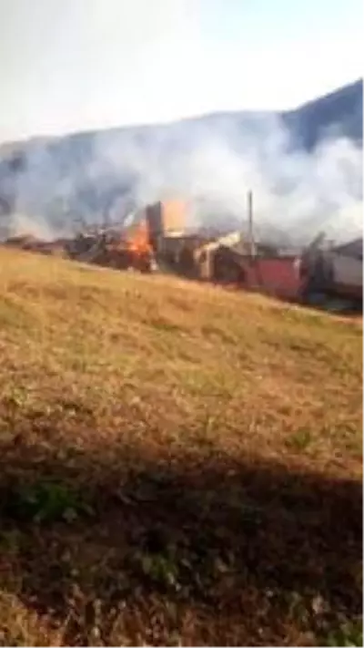 Yaylada yangın; 4 ev kullanılamaz hale geldi Yaylada yangın; 4 ev kullanılamaz hale geldi