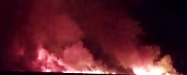 Yüksekova'daki Nehil Sazlığı alev alev yandı