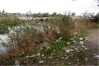 Debisi düşen Tunca Nehri'ndeki çöpler ortaya çıktı Debisi düşen Tunca Nehri'ndeki çöpler ortaya çıktı