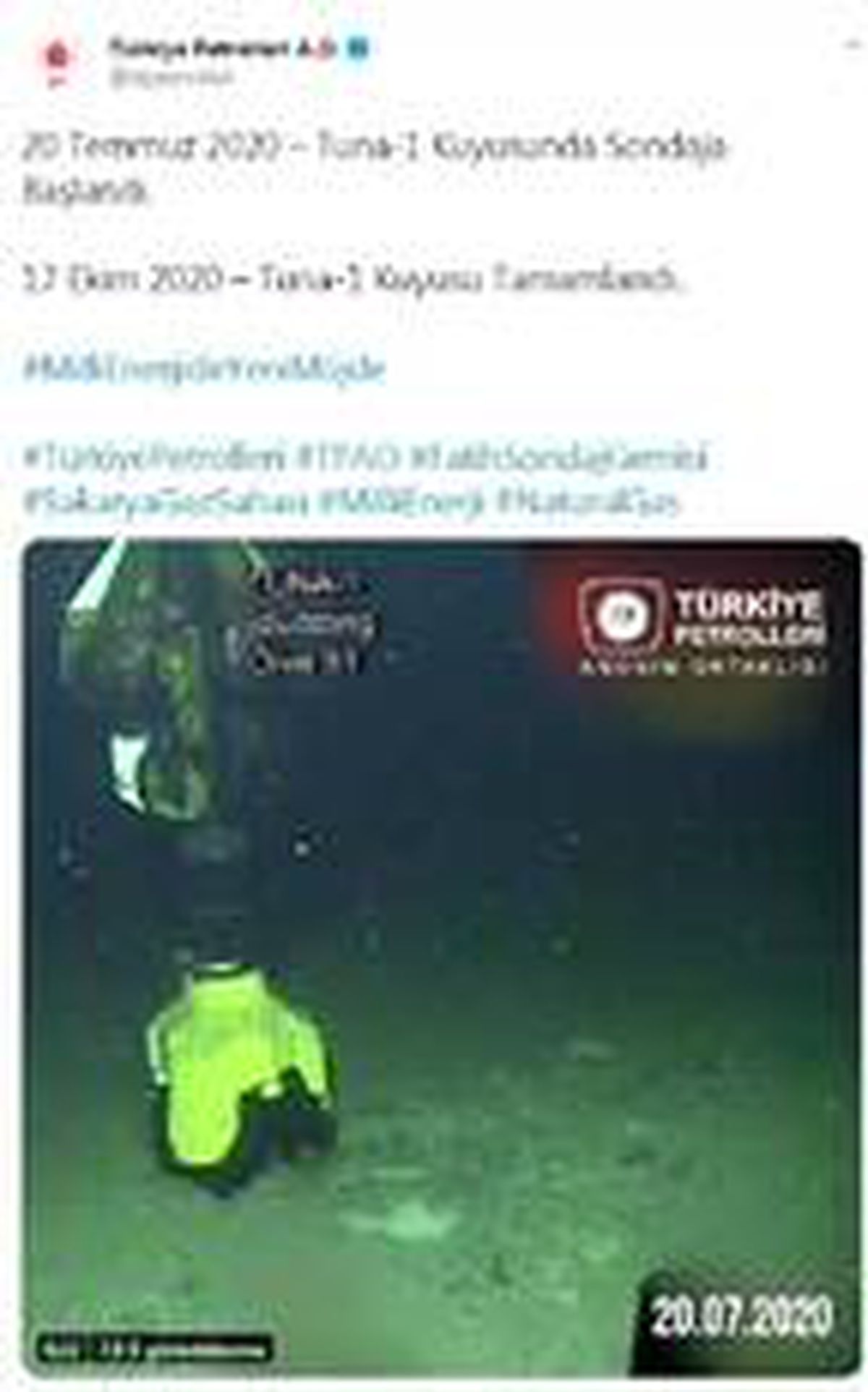TPAO, Karadeniz'deki sondaj çalışmalarının görüntülerini paylaştı