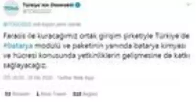 Yerli otomobil TOGG'un pili Türkiye'de üretilecek Yerli otomobil TOGG'un pili Türkiye'de üretilecek