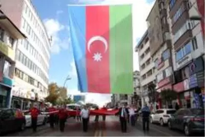 Azerbaycan'a destek için yürüdüler Azerbaycan'a destek için yürüdüler