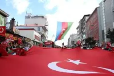 Azerbaycan'a destek için yürüdüler Azerbaycan'a destek için yürüdüler