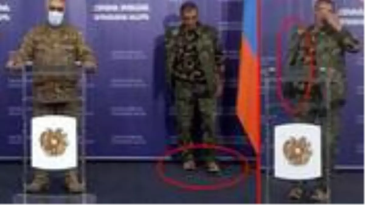 Azerbaycan'ın ağır darbe vurduğu Ermeni ordusunda moraller yerle bir! Basın toplantısına terlikle katıldı