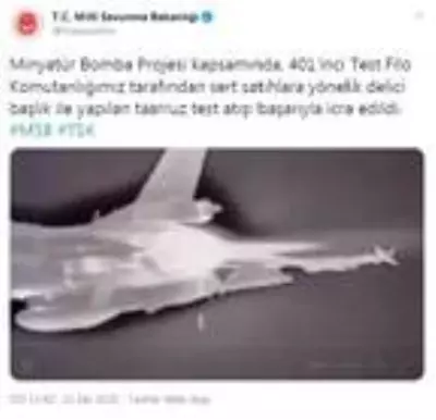 Son dakika haberleri! Minyatür Bomba Projesi kapsamında yapılan taarruz test atışı başarıyla tamamlandı Son dakika haberleri! Minyatür Bomba Projesi kapsamında yapılan taarruz test atışı başarıyla tamamlandı