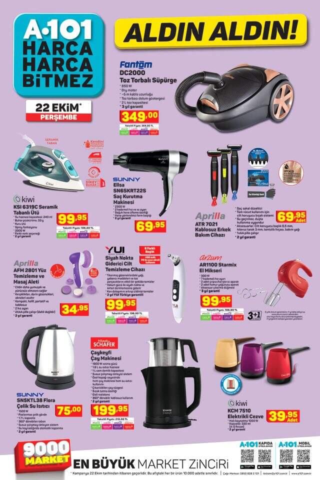 A101 aktüel 22 Ekim ürünleri neler? A101'de bu hafta neler var? A 101 aktüel kataloğu, A101 aldın aldın!