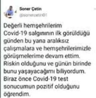 Çukurova Belediyesi Başkanı Soner Çetin korona virüse yakalandı Çukurova Belediyesi Başkanı Soner Çetin korona virüse yakalandı