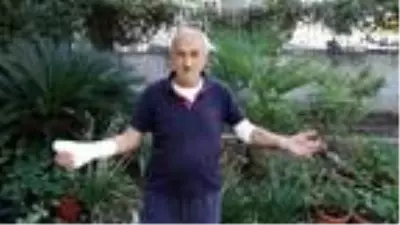 Bisikletli ve yayanın yaralandığı kaza kamerada Bisikletli ve yayanın yaralandığı kaza kamerada