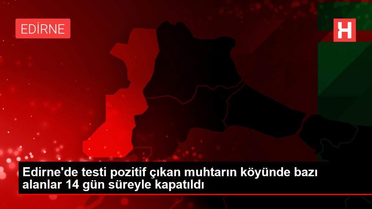 Edirne'de testi pozitif çıkan muhtarın köyünde bazı alanlar 14 gün süreyle kapatıldı Edirne'de testi pozitif çıkan muhtarın köyünde bazı alanlar 14 gün süreyle kapatıldı