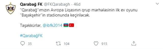 Karabağ, Avrupa Ligi'ndeki Villarreal maçını İstanbul'da yapacak Karabağ, Avrupa Ligi'ndeki Villarreal maçını İstanbul'da yapacak