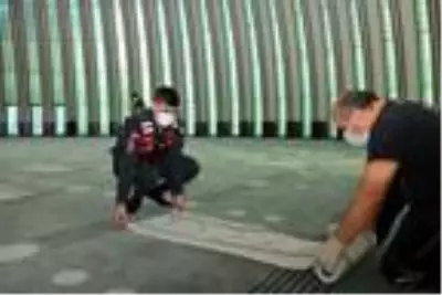Jandarmadan İstanbul Havalimanı Camii'nde korona virüs denetimi Jandarmadan İstanbul Havalimanı Camii'nde korona virüs denetimi