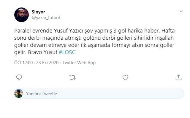 Yusuf Yazıcı'nın Avrupa Ligi'ndeki hat-trick'i, sosyal medyada en çok konuşulan konu oldu Yusuf Yazıcı'nın Avrupa Ligi'ndeki hat-trick'i, sosyal medyada en çok konuşulan konu oldu