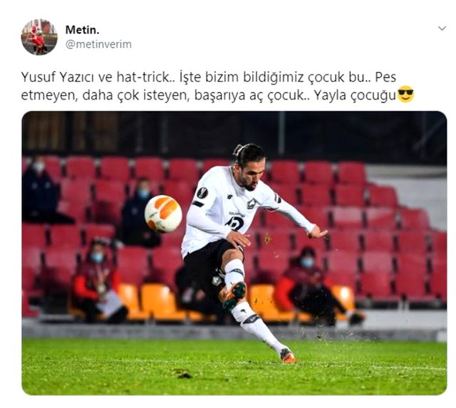 Yusuf Yazıcı'nın Avrupa Ligi'ndeki hat-trick'i, sosyal medyada en çok konuşulan konu oldu